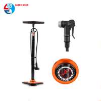 Bike floor pump 10 Bar Multi color with gauge hose ball needles Schrader Presta Valve Iron foot Bicycle pump